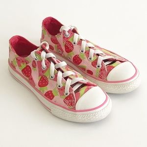 Girls Converse All Star Strawberry Watermelon All Over Print Sneaker Pink Sz 2